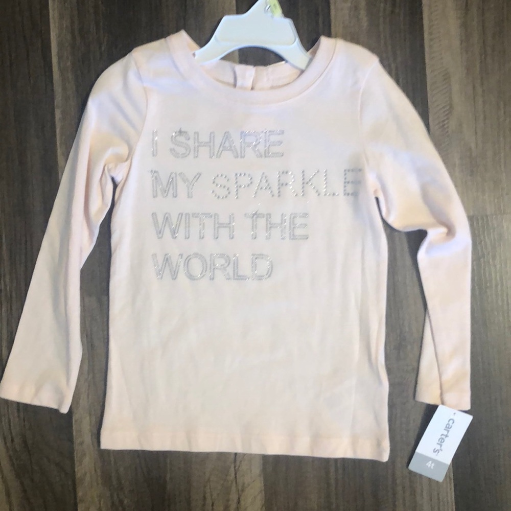 Carter’s long sleeve blouse with sparkly letters